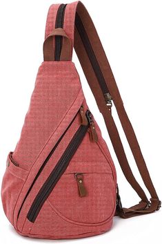 KL928 Canvas Sling Bag - Small Crossbody Backpack Shoulder Casual Daypack Rucksack for Men Women Small Sling Bag, Casual Handbags, Bags Cross, Crossbody Handbags, Outdoor Cycling, Side Bags, Glow Up Tips