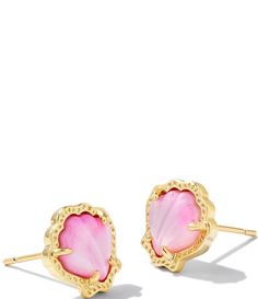 From Kendra Scott, the Brynne Shell Stud Earrings feature:Stud earrings14k gold plated brassPost closureApprox. 0.42" L X 0.40" WImported. Kendra Scott Hoop Earrings, Gold Kendra Scott Earrings, Pura Vida Earrings, Kendra Scott Seashell, Cute Preppy Accessories, Beachy Jewlery, Kendra Earrings, Preppy Accessories, Bday List