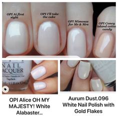 Opi White Colors, Marshmallow Nail Polish, Natural Nails Manicure, Opi Gel Nails, Wow Nails, Nail Polish Brands, White Nail Polish