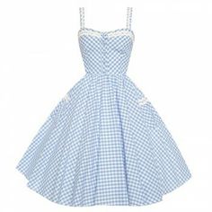 Dainty Clothes, Rooftop Shoot, Blue Checkered Dress, 50s Hair, Blue Hijab, Dorothy Costume, Blue Gingham Dress, Vestidos Retro, 1950s Dresses