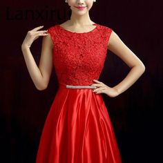 Color: Red, Size: XL Red A-line Midi Dress For Banquet, Red Knee-length Prom Dress, Red A-line Mini Dress For Banquet, Red Knee-length Evening Dress, Red Evening Dress For Banquet, Red Midi Dress For Banquet, Red Knee-length Mini Dress For Wedding, Red Midi Length Evening Dress For Wedding, Red Midi-length Evening Dress