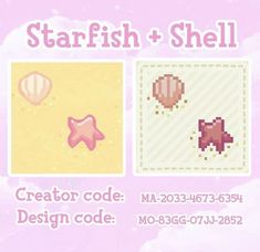 an advertisement for a game called starfish and shell, with the caption creator code