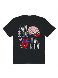 COMFY & COOL: Nearly There offers graphic shirts made of materials that are durable, comfortable, and easy to care for. Whether you're looking for a funny, inspirational, or pop-culture-inspired graphic shirt, we've got you covered.Nearly There Brain Be Like School Science Unisex Graphic Cotton Short-Sleeve T-Shirt Black Casual  Short Sleeve  Figure,Geometric,Letter,Slogan  Medium Stretch  Men Clothing, size features are:Bust: ,Length: ,Sleeve Length: Fun Black Shirt With Slogan, Funny Black T-shirt, Black Novelty Top With Slogan, Black Novelty Tops With Slogan, Black Novelty Shirt With Letter Print, Funny Unisex Graphic Print Shirt, Unisex Funny Graphic Print Shirt, Novelty Cotton Shirt With Slogan, Funny Black T-shirt With Graphic Print