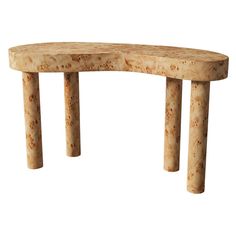 a wooden bench made out of wood with two legs on the top and one end