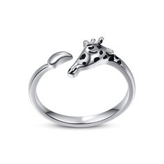 PRICES MAY VARY. ☆Sterling Silver Rings☆ The ring is made of 925 sterling silver, no nickel, no lead, no cadmium and hypoallergenic ☆Adjustable Ring Size☆ The size of this giraffe ring is USA size 8# and you can easily adjust to 6# to 10# by bending a little bigger or smaller. ☆Giraffe Jewelry Gifts☆Rings comes with TANGPOET blue gift box. It must be an excellent choice for ladies, girlfriend, mother, daughters, her, yourself on birthday, anniversary, New Year's Day, Christmas, graduations and M Giraffe Ring, Giraffe Jewelry, Mother Daughters, Open Rings, Animal Rings, Blue Gift, Christmas Gift Jewelry, Silver Gifts, Girls Jewelry