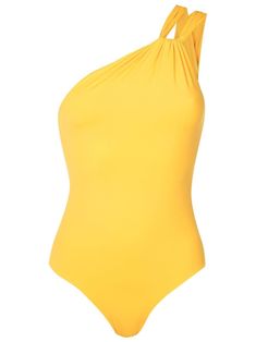 lemon yellow stretch-design ruched detailing one-shoulder high cut Be mindful to try on swimwear over your own garments. Swimsuit Yellow, Yellow Swimsuits, Be Mindful, Beach Swimwear, Lemon Yellow, Beach Wears, High Cut, Try On, Lemon