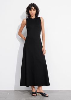 A-Line Maxi Dress A-line Dress Pattern, Button Up Under Dress, Dress Styles Chart, Extra Dresses, Maxi Shift Dress, High Neck Maxi Dress, A Line Maxi Dress, Full Skirts, Under Dress