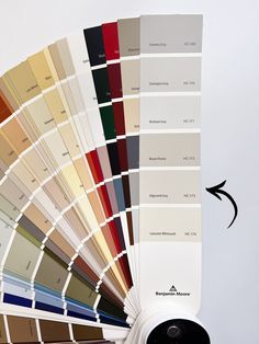 the pantoner color guide is open and showing different shades of paint swatches