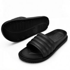 Cheap Men's Shoes for Sale Black Slip-resistant Sandals With Round Toe, Casual Black Flip Flops For Streetwear, Casual Black Outdoor Slippers, Black Slippers With Rubber Sole For Vacation, Black Slip-resistant Slip-on Slippers, Black Vacation Slippers With Rubber Sole, Black Slip-resistant Flip Flops For Vacation, Slip-resistant Black Flip Flops For Vacation, Black Summer Slides With Rubber Sole