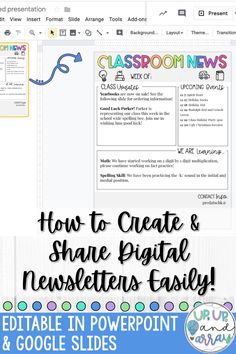 the classroom news page for how to create and share digital newspapers easily with google slides