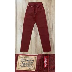 Levi's 534 W26/L30 Vintage Mom Jeans Red, Current W23 - XXS, Levi's 1990 Vintage. ⭐️ In excellent condition. MOM Style: High waist and narrow leg. Beautiful Red Color. Vintage from 1995. Zipper closure. Material: 100% Cotton. 📐 Measurements are available in the images of the listing. Vintage Levi's are always smaller than current ones. The size on the label is W26 L30, equivalent to the current W23 L30. Size XXS - 32 Europe, 0 US. Flat measurements in centimeters / inches: Waist: 30 cm / 11.5 i 90s Mom Jeans, 90s Mom, All Galaxies, Jean Mom, Vintage Mom Jeans, Vintage Mom, Jeans Mom, Levi Strauss & Co, Mom Style