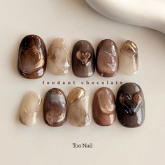 Hobbit Nails, Nails Chunky, 2025 Nails, Chocolate Nails, Valentine Collection, Korean Nail Art, Fancy Nails Designs, Stylish Nails Designs, Cute Nail Art Designs