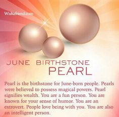 a card with three balls on it that says, june birth stone pearl