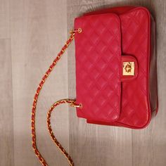 This Red Quilted Leather Bag Is Absolutely Stunning. It Has A Red Chain Shoulder Strap. It Has A Red Satin Interior. It Has Never Been Used. Nwot. Vintage Red Shoulder Bag For Daily Use, Vintage Red Crossbody Shoulder Bag, Vintage Red Shoulder Bag For Shopping, Red Vintage Shoulder Bag For Shopping, Red Vintage Shoulder Bag With Gold-tone Hardware, Vintage Red Shoulder Bag With Detachable Strap, Classic Red Bag With Chain Strap, Classic Red Shoulder Bag With Chain Strap, Retro Red Formal Bag