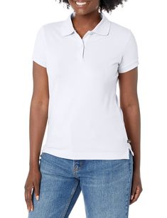 PRICES MAY VARY. Short-sleeve pique polo shirt with two-button placket and flat knit collar Classic Cotton Plain Polo Shirt, Classic Plain Cotton Polo Shirt, Classic Solid Color Polo Shirt, Classic Solid Polo Shirt, Basic Solid Polo Shirt With Relaxed Fit, Basic Solid Color Relaxed Fit Polo Shirt, Basic Solid Relaxed Fit Polo Shirt, Basic White Collared Polo Shirt, Basic Solid Collared Shirt