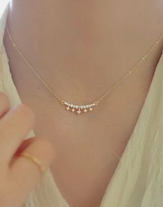 Bar Necklace Layered, Crown Diamond, Minimalist Bar, Lace Necklace, Necklace Layering, Silver Crown, Necklace Minimalist, Layering Necklace, Girly Jewelry