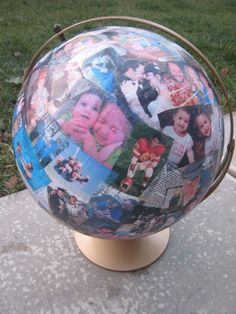 an image of a globe with pictures on it