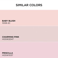 three shades of pink and white with the words similar colors