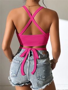 Solid Crisscross Backless Rib Knit Cami Top for Women Summer Club Party Sexy Sleeveless Crop Top Streetwear Y2K Clothes 2023 SIZE INFORMATION Size S M L Bust / CM 74 78 84 Length / CM 17.5 18.5 19.5 *Please allow 1-3cm as the error range due to manual measure. BODY MEASUREMENTS Size RUS EUR US Bust Waist Hip CM INCH CM INCH CM INCH XS 40 34 2 82-86 32.3-33.9 62-66 24.4-26 87-91 24.3-35.8 S 42 36 4 86-90 33.9-35.4 66-70 26-27.6 91-95 35.8-37.4 M 44 38 6 90-94 35.4-37 70-74 27.6-29.1 95-99 37.4-39