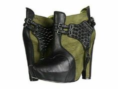 Brand NEW IN BOX : Sam Edelman "Zoe" Color: Moss Green/black Size: 8,5 US Details - Square toe   Removable harness  - Side zip closure - Allover strap and buckle detail - Hidden platform - Approx. 8" shaft height, 11" opening circumference - Approx. 6" heel, 1" platform Leather upper, manmade sole Platform Shoes Heels, Fabulous Style, Green Boots, Green Shoes, Help People, Wedge Boots, Heels Shoes, Sam Edelman Shoes, Moss Green