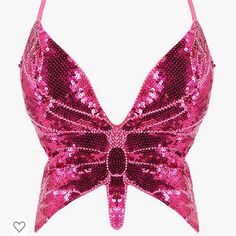 Brand New Never Worn Or Tried On Top Borboleta, Low Cut Tank Tops, Costume Bra, Sequin Bra, Lace Up Tank Top, Bandeau Tops, Sequin Crop Top, Butterfly Top, Belly Dance Costume