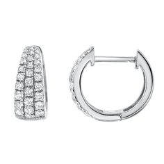 tapered diamond huggies Diamond Huggies, Effortless Elegance, Micro Pave, Conflict Free Diamonds, Made With Love, The Shape, Jewelry Collection, With Love, Diamonds