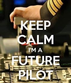 a person is typing on a keyboard with the words keep calm i'm a future pilot