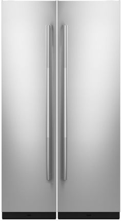 two stainless steel refrigerators side by side