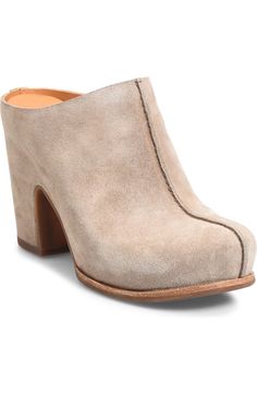 Kork-Ease® Sagano Clog (Women) | Nordstrom Beige Casual Heels With Arch Support, Casual Beige Heels With Arch Support, Comfortable Clogs With Stacked Heel And Round Toe, Casual Suede Clogs With Reinforced Heel, Comfortable Clogs With Arch Support, Casual Mules With Stacked Heel And Round Toe, Comfortable Platform Mules, Casual Closed Toe Mules With Deep Heel Cup, Casual Clogs With Reinforced Wedge Heel