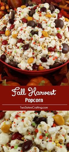 this fall harvest popcorn recipe is so easy to make and it's perfect for the holidays