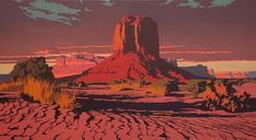 an image of a desert scene with mountains in the background