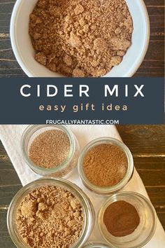 the ingredients for cider mix in small glass bowls