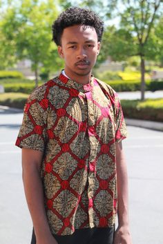 Beautiful African print fitted shirt.