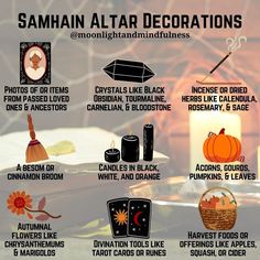 Wiccan Samhain, Autumn Witchcraft, Witchy Holidays, Witch Holidays, Personal Rituals, Samhain Decorations, Wearing Crystals