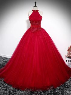 Elegant Red Ball Gown for Special Occasions Fitted Red Quinceanera Dress For Gala, Red Quinceanera Dress With Fitted Bodice For Gala, Elegant Red Quinceanera Dress For Gala, Red Tulle Ball Gown For Evening, Red Quinceanera Dress With Fitted Bodice For Wedding, Red Ball Gown With Fitted Bodice For Quinceanera, Red Tulle Quinceanera Dress For Debutante Ball, Red Quinceanera Dress With Fitted Bodice, Red Fitted Bodice Evening Dress For Quinceanera