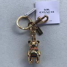 Coach Gold Bear Key Fob/Bag Charm . This Is So Cool And Heavy Duty. I’m Having To Sale My Most Favorite Collection Of Things. Thank You! Coach Bag Charms, Coach Charms, Coach Eyeglasses, Coach Watch, Coach Keychain, Girly Pop, Mini Umbrella, Vintage Umbrella, Coach Sunglasses