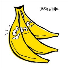 three bananas with faces drawn on them and the words,'just wink '