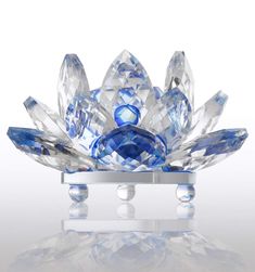 PRICES MAY VARY. Title: Zoogamo 4" Blue Crystal Lotus Flower – Glass Home Decor for Feng Shui with Clear Reflection & Gift Box. Product Type: Categories > Home Décor Products > Home Décor Accents > Collectible Figurines Crystal Lotus, Blue Lotus Flower Aesthetic, Crystal Lotus Flower, Glass Lotus Flower, Crystal Fairy Figurines, Buy Crystals, Flower Ornaments, Glass Figurines, Crystal Flower