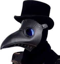 Black Plague Doctor Mask, Black Plague Doctor, Doctor Bird, Steampunk Halloween Costumes, Beak Mask, Doctor Halloween, Black Plague, Bird Mask, Halloween Costume Props