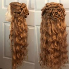 Historical Hairstyles, Medieval Hairstyles, Golden Blonde Hair, Trendy Hairstyle, Beautiful Wigs, Golden Blonde, Synthetic Wig, Hair Art, Aesthetic Hair