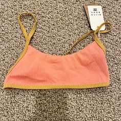 Super Cute Brand New Never Worn With Tags Very Flattering And Comfy Easy To Move In And Wear Really Easy To Style And Really Good Quality Pink Sleeveless Swimwear With Adjustable Straps, Trendy One-piece Tops For The Beach, Casual Pink Swimwear With Adjustable Straps, Mustard Top, Swimsuit Two Piece, Billabong Swim, Billabong Women, Cheeky Bikinis, Move In