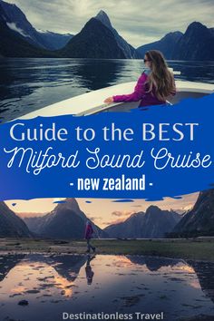 a woman sitting on the back of a boat with text overlay reading guide to the best new zealand sound cruise