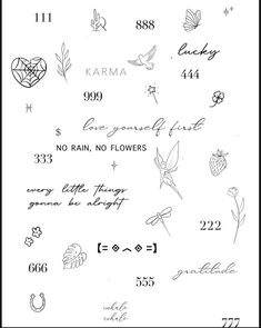 the back side of a sheet of paper with writing on it and pictures of flowers