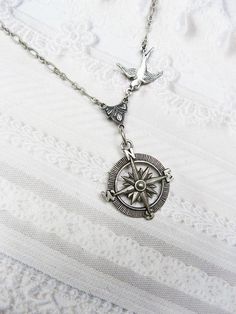 Silver Compass Necklace Graduation Necklace Silver Guidance | Etsy Vintage Compass Pendant Jewelry, Vintage Compass Design Jewelry Gift, Vintage Compass Design Round Pendant Jewelry, Vintage Round Compass Pendant Jewelry, Vintage Compass Design Round Necklace, Vintage Necklaces With Compass Design And Round Pendant, Vintage Compass Design Necklaces With Round Pendant, Vintage Round Pendant Necklaces With Compass Design, Vintage Compass Design Necklace As A Gift