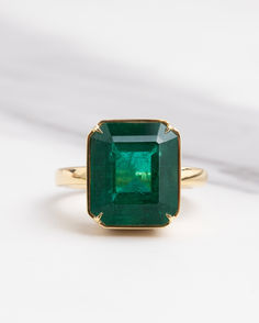 Chroma by G.St, Cleo Statement Ring, Emerald Ring, Zambian Emerald, Fairmined Gold, Luxury Jewelry, Green Gemstone, Statement Jewelry, NYC Jewelry, Fine Jewelry, Gemstone Lover, Summer Style, Elegant Accessories, Sustainable Jewelry Luxury 14k Gold Emerald Ring Rectangular Shape, Luxury 14k Gold Emerald Ring With Rectangular Shape, Luxury 14k Gold Rectangular Emerald Ring, Timeless Rectangular Emerald Ring, Radiant Cut Emerald Ring Luxury, Luxury Emerald Ring With Radiant Cut, Luxury Square Cut Emerald Ring, Luxury 14k Gold Emerald Ring Octagon Shaped, Luxury 14k Gold Octagon Emerald Ring