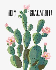 Holy Guacamole, Cactus Planta, Succulent Art, Cactus Wall Art, Botanical Decor, Cactus Succulents