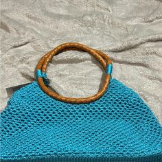 Teal The Sak Mesh Bad Brand New With Tag Blue Crochet Bag With Braided Handles For Vacation, Elegant Blue Shoulder Bag For The Beach, Blue Crochet Shoulder Bag With Braided Handles, Blue Top Handle Shoulder Bag With Braided Handles, Blue Tote Bag With Bamboo Handle, Blue Tote Bags With Bamboo Handle, Blue Woven Shopping Bag, Blue Top Handle Shoulder Bag For Vacation, Blue Top Handle Shoulder Bag For Summer