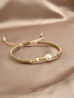 Adjustable Gold Star Bracelet, Braided Bracelet Diy, Casual Bracelets, Inexpensive Jewelry, String Bracelets, Bracelets Handmade Diy, Bracelets Handmade Beaded