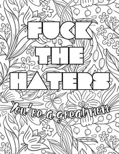 an adult coloring book with flowers and plants in the background that says, for the waters you