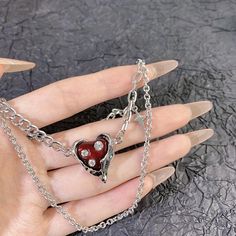 Longitud: 52cm Chain Necklace Silver, Layered Chain Necklace, Layered Chain, Layered Chains, Silver Chain Necklace, Necklace Silver, Silver Necklaces, Heart Pendant, Chain Necklace